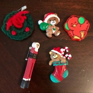Assorted Christmas Pins (Lot of 5)
